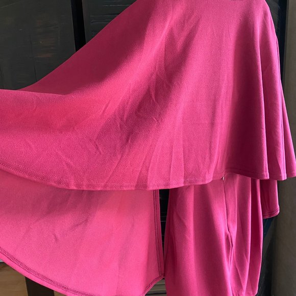 Lulu's Dark Pink Cape Dress - Picture 4 of 4